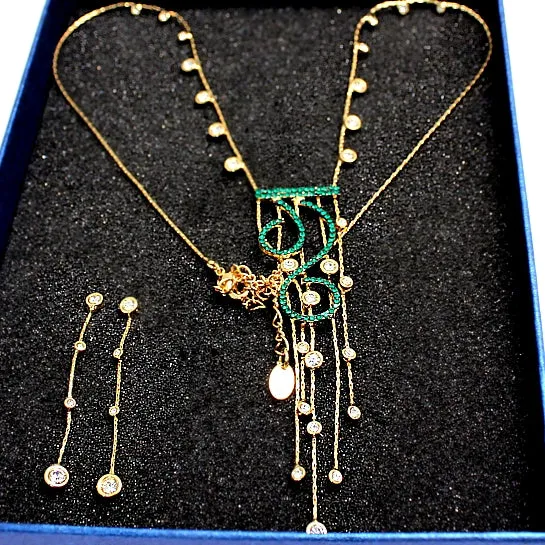 Gold Necklace Earring Jewelry Set