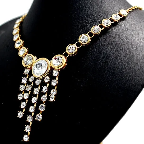 Golden Earring Tassel Necklace Set Unique Gifts Girlfriend