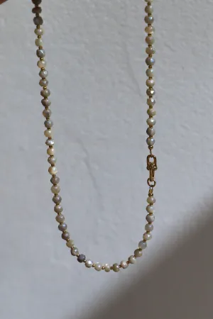 GREY SILVERITE BEADED NECKLACE