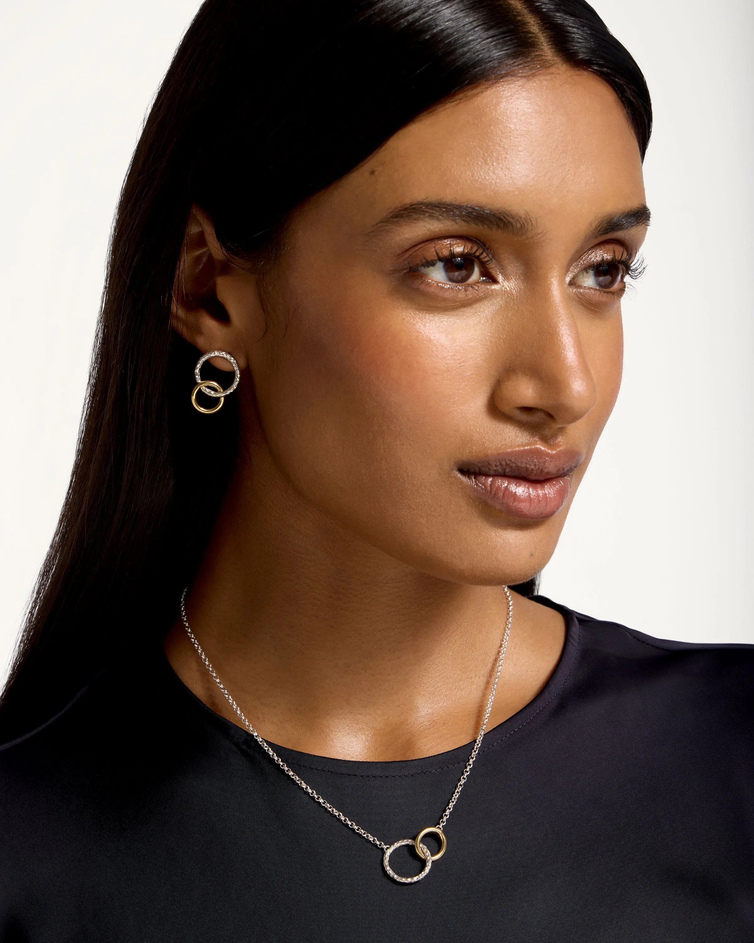 Halo Necklace - Sterling Silver/24 Carat Gold Gilded