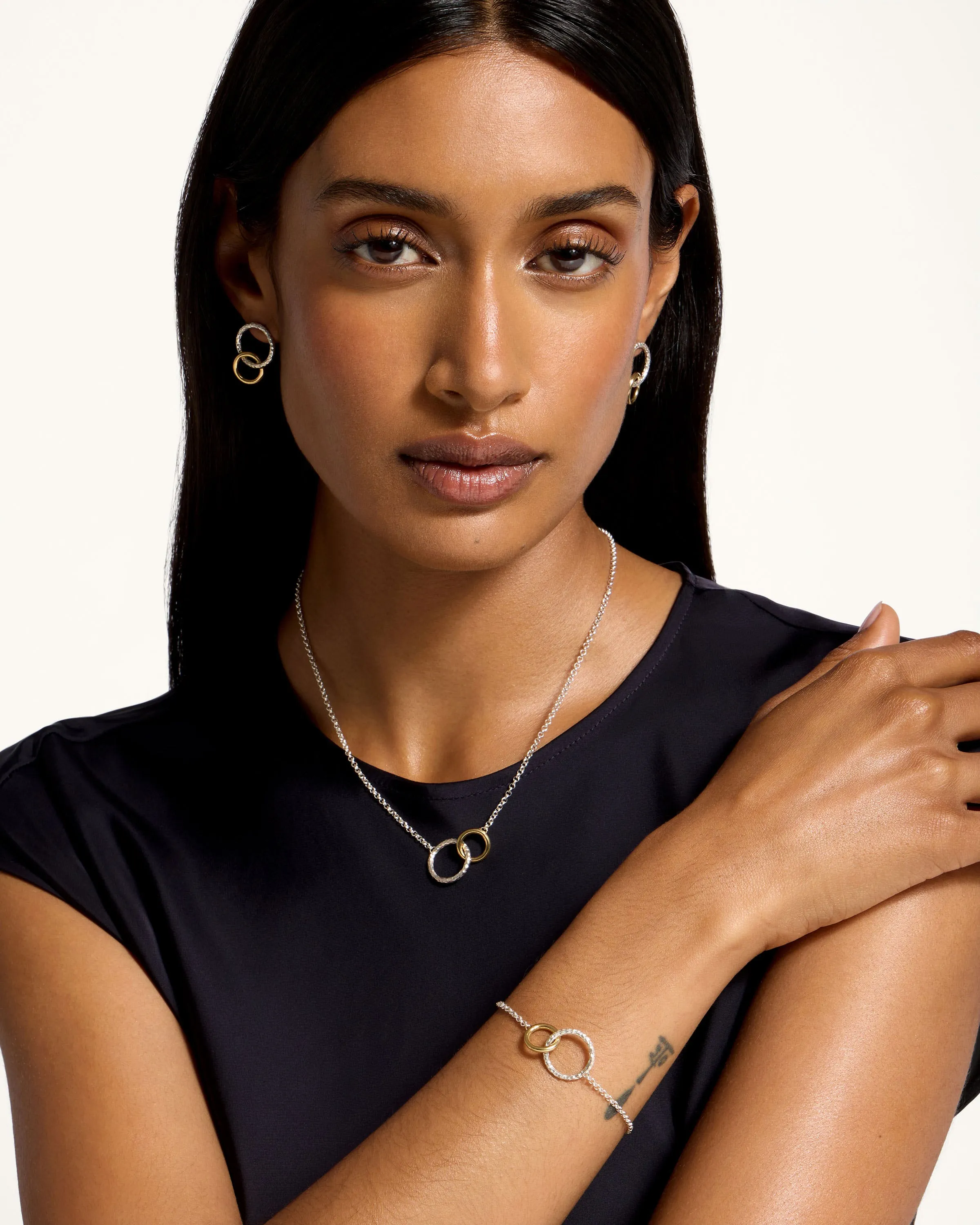 Halo Necklace - Sterling Silver/24 Carat Gold Gilded