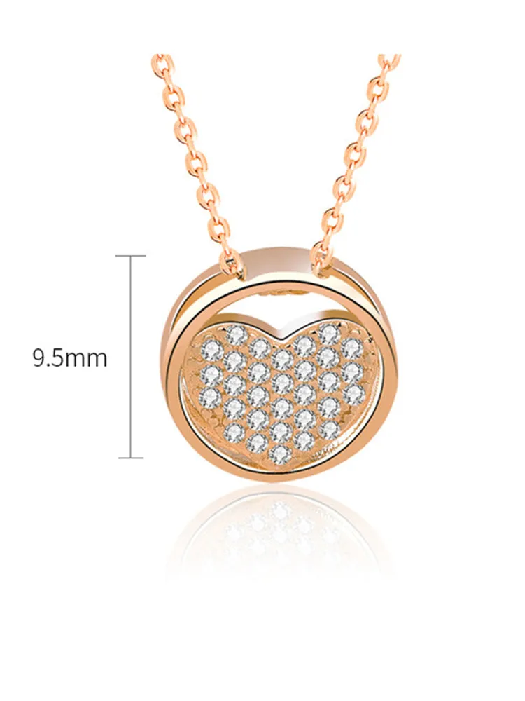 Heart Circle Pendant Necklace