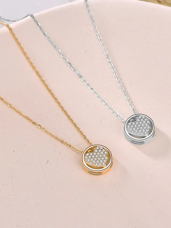 Heart Circle Pendant Necklace