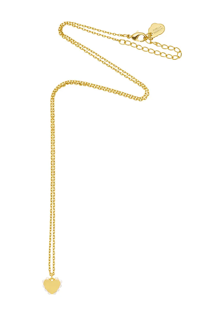 Heart With Side Pearl Necklace