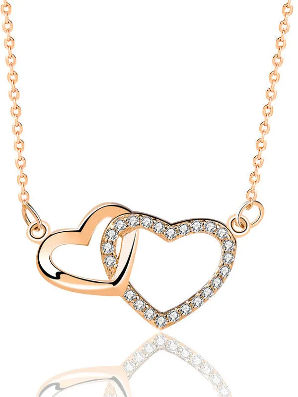 Interlocking Diamond Heart Necklace