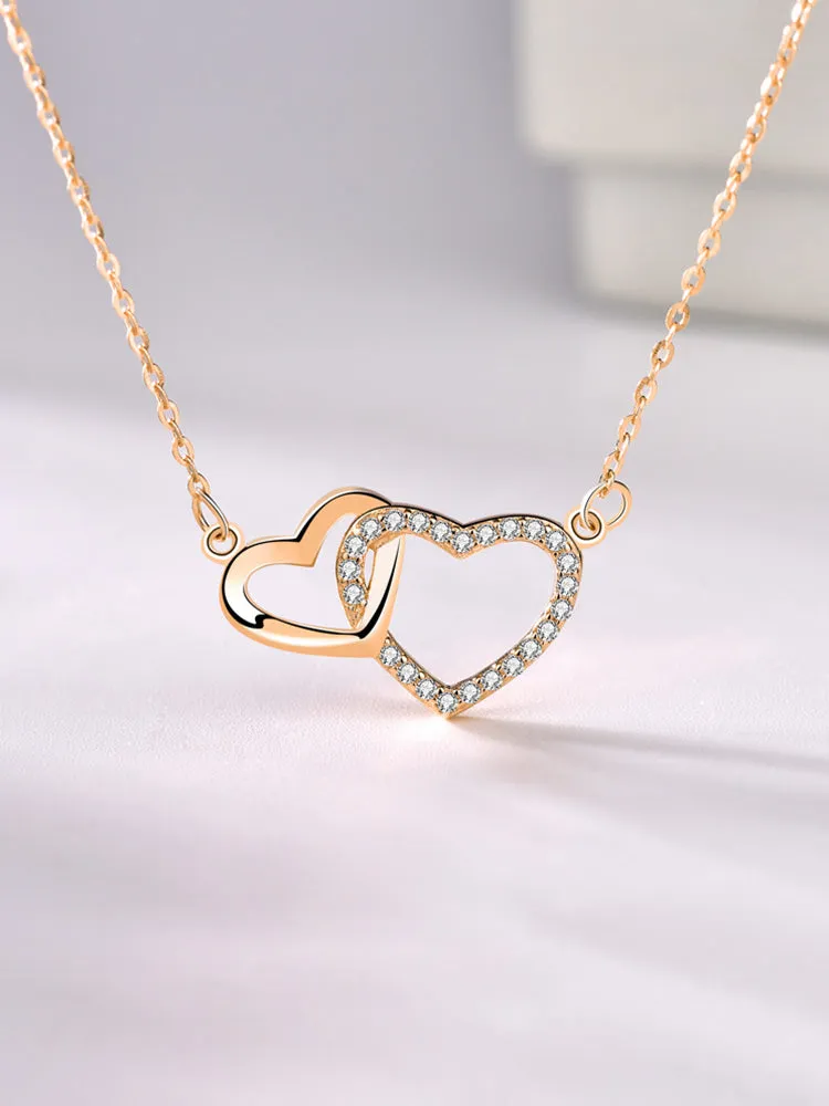 Interlocking Diamond Heart Necklace