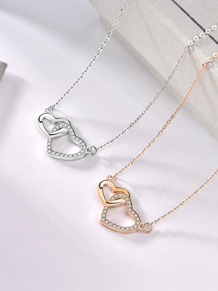 Interlocking Diamond Heart Necklace