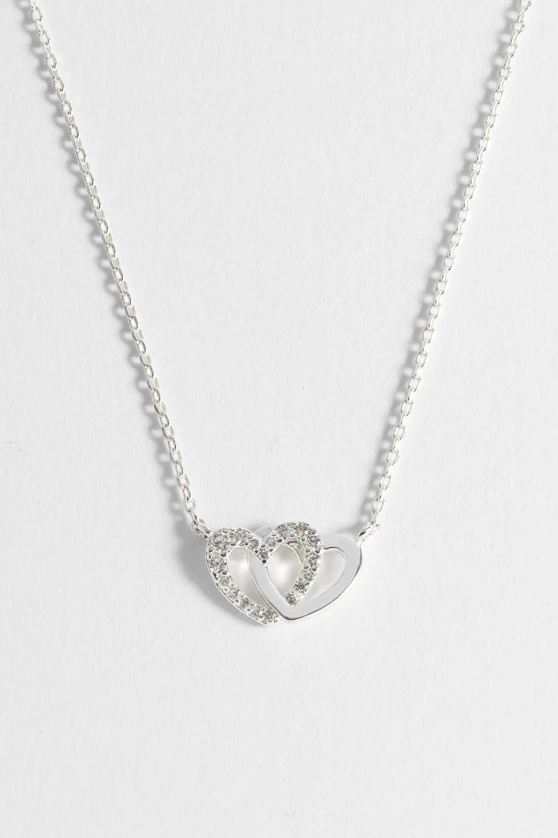 Interlocking Heart CZ Necklace