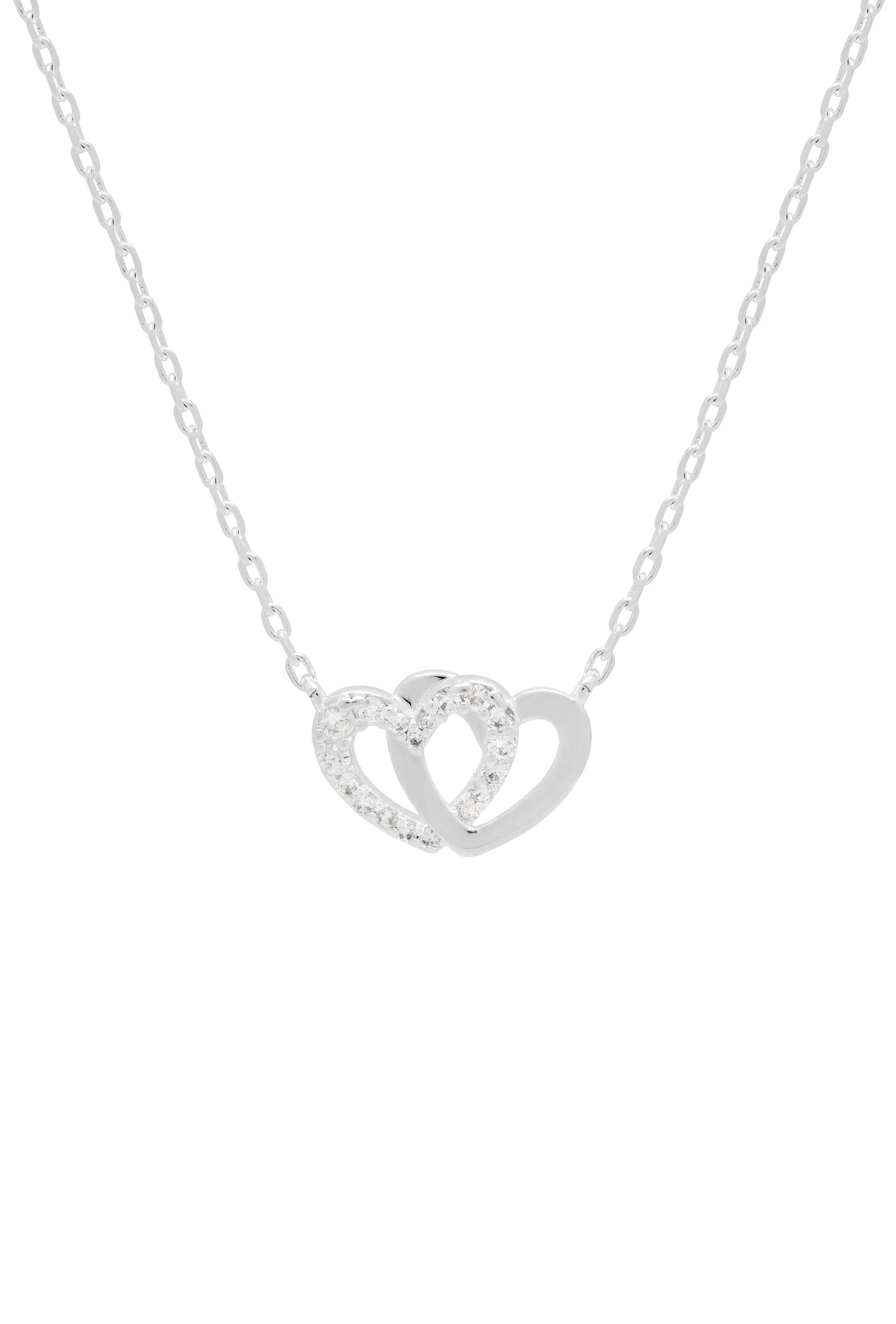 Interlocking Heart CZ Necklace