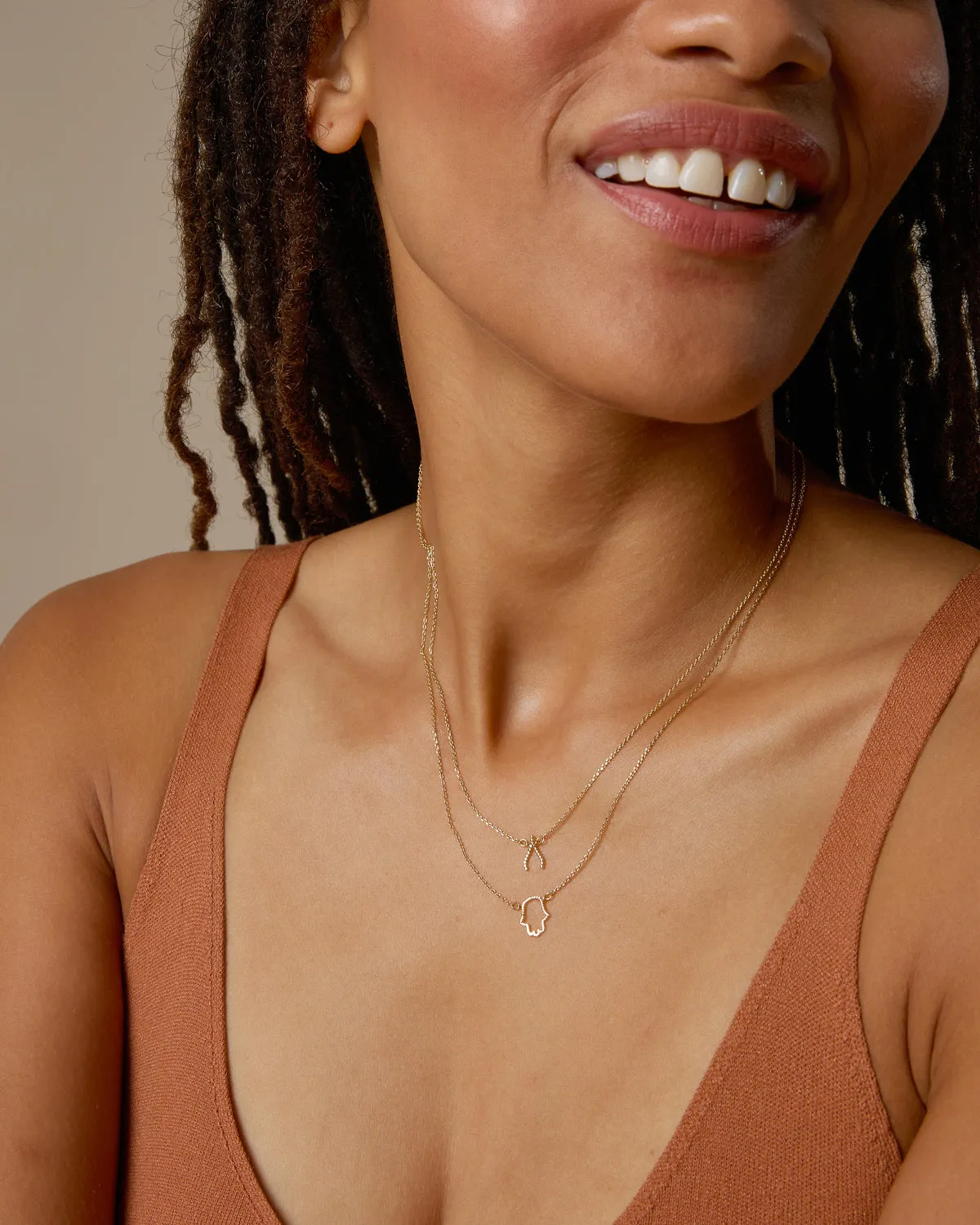 Just For Luck Wishbone Necklace