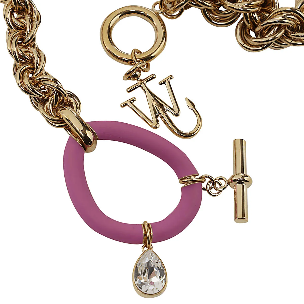 JW Anderson Logo-Pendant Toggle Fastened Necklace