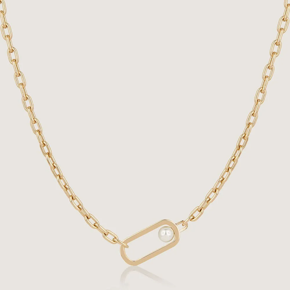 Lana Pearl Necklace - 22 Carat Gold Gilded