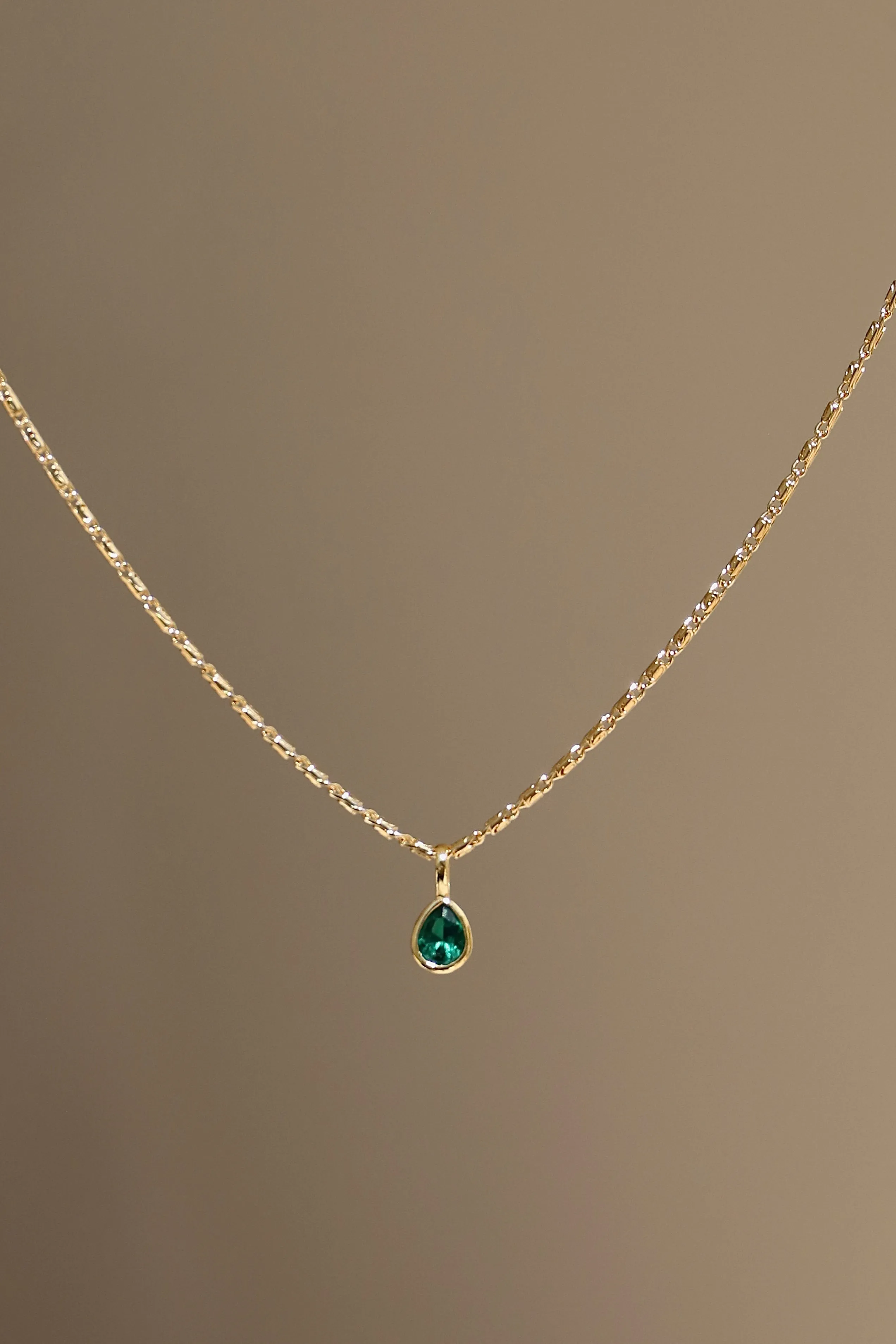 MAY TEARDROP BEZEL NECKLACE