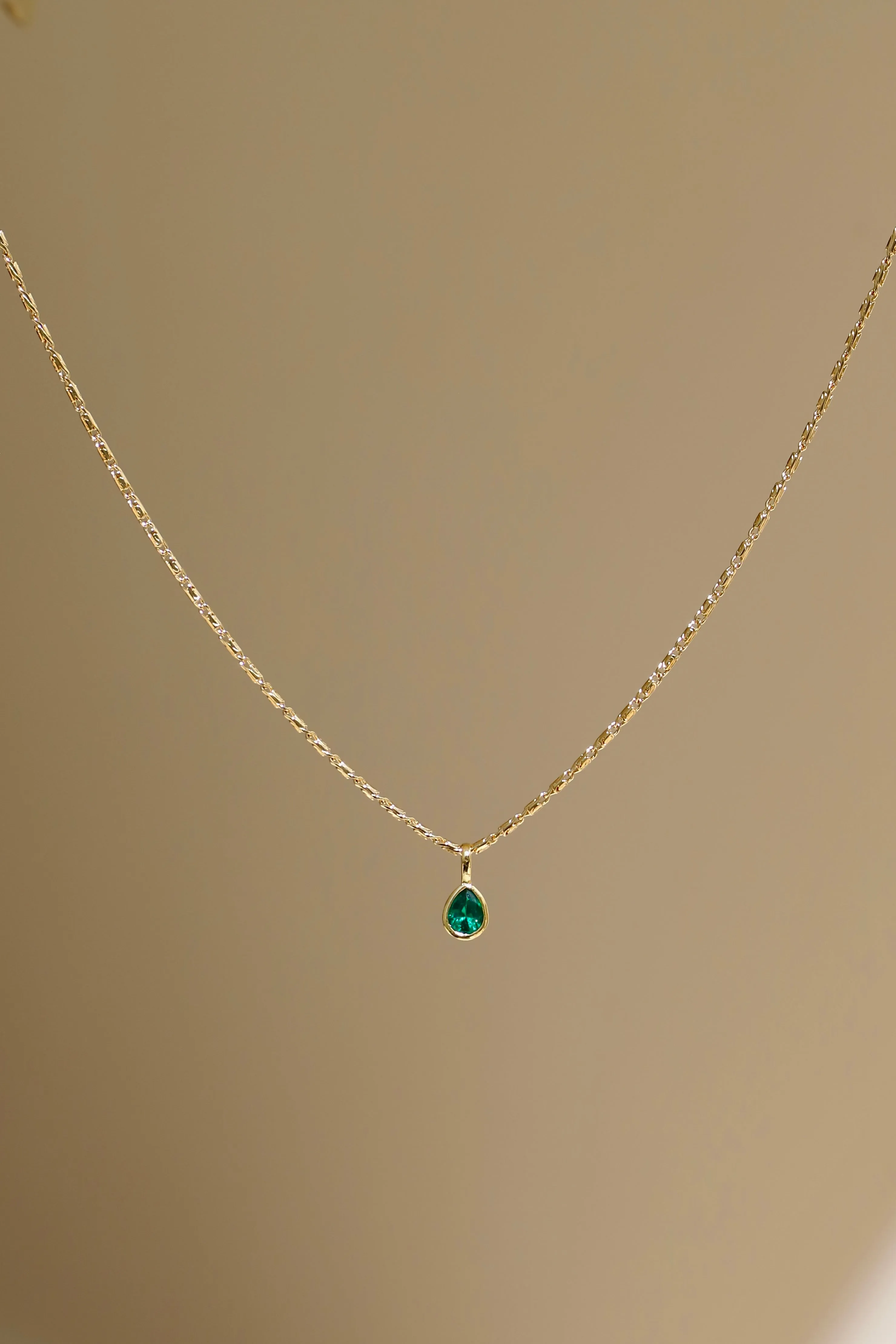 MAY TEARDROP BEZEL NECKLACE