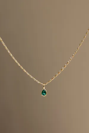 MAY TEARDROP BEZEL NECKLACE