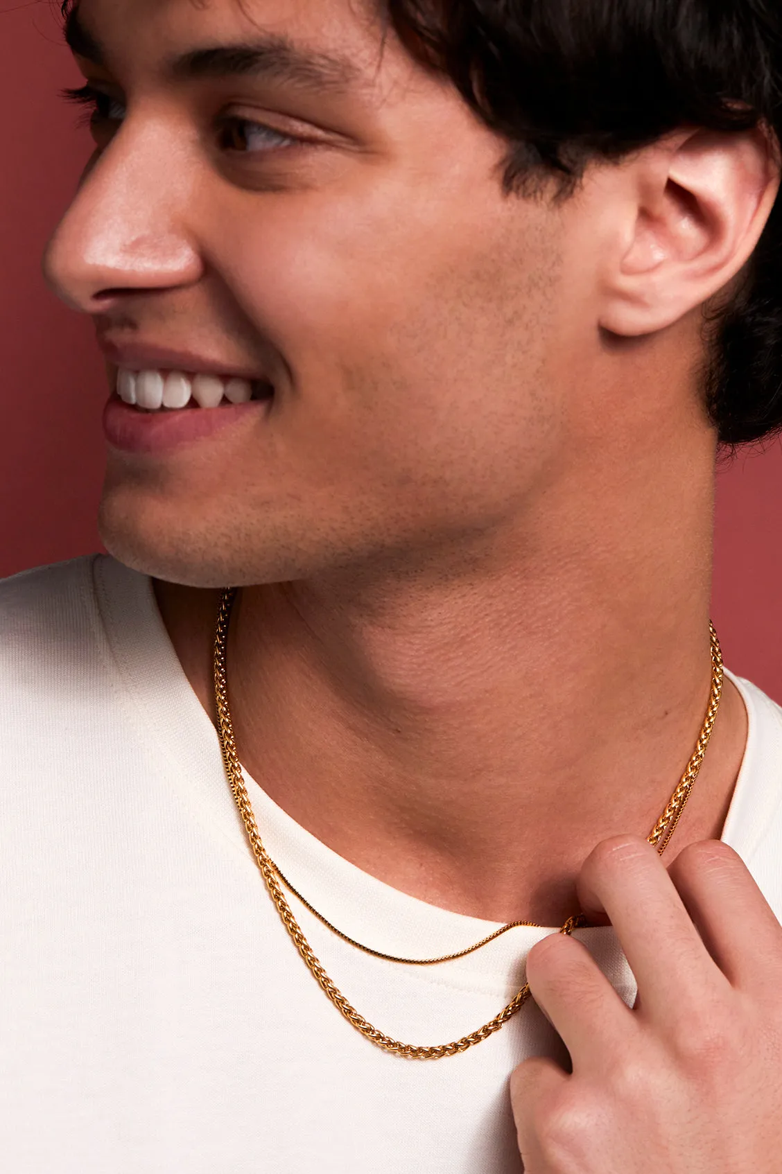 Men's Thin Box Chain Necklace