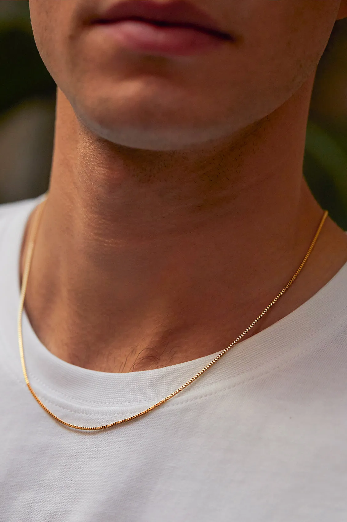 Men's Thin Box Chain Necklace