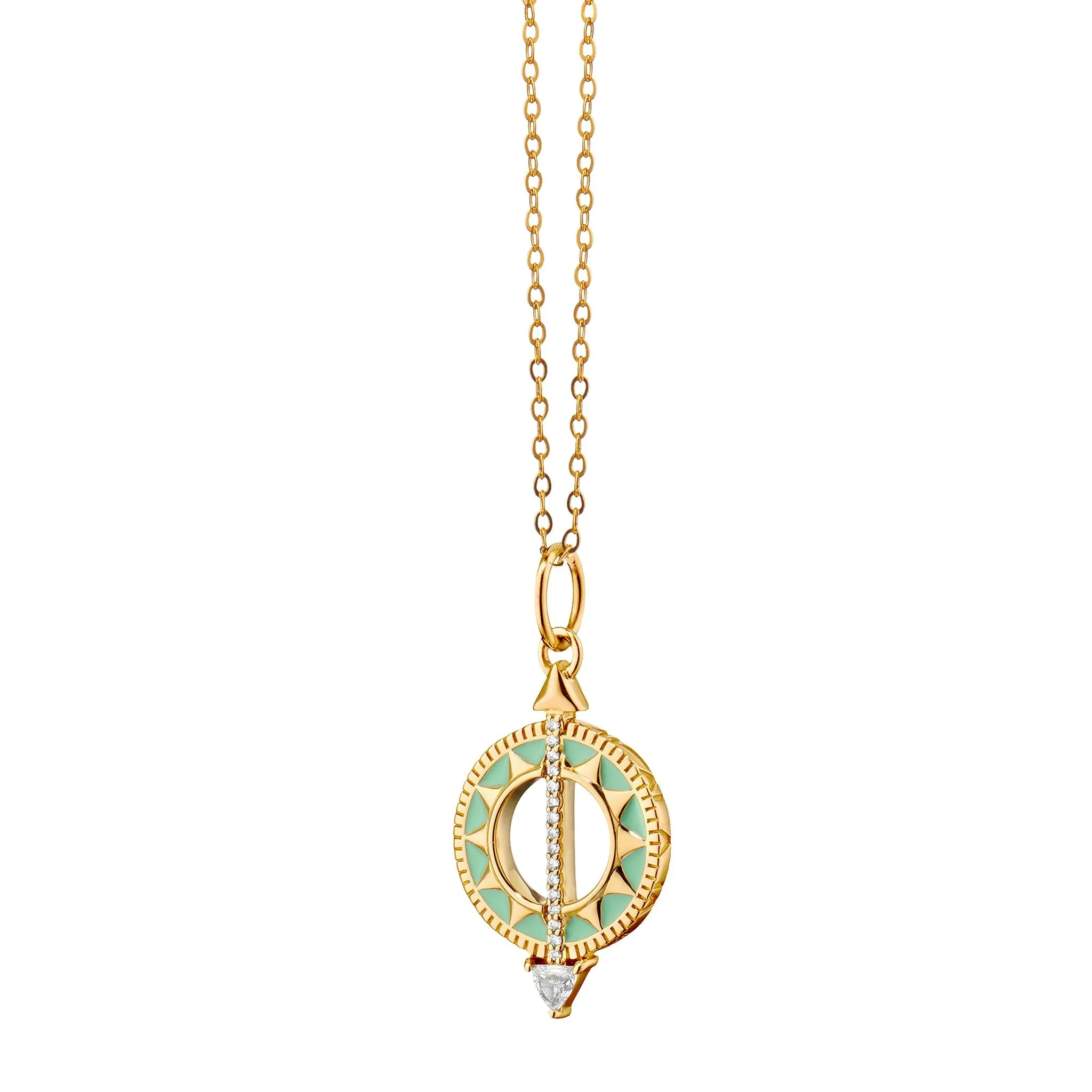 Mini Green Enamel Sundial - Time is Precious