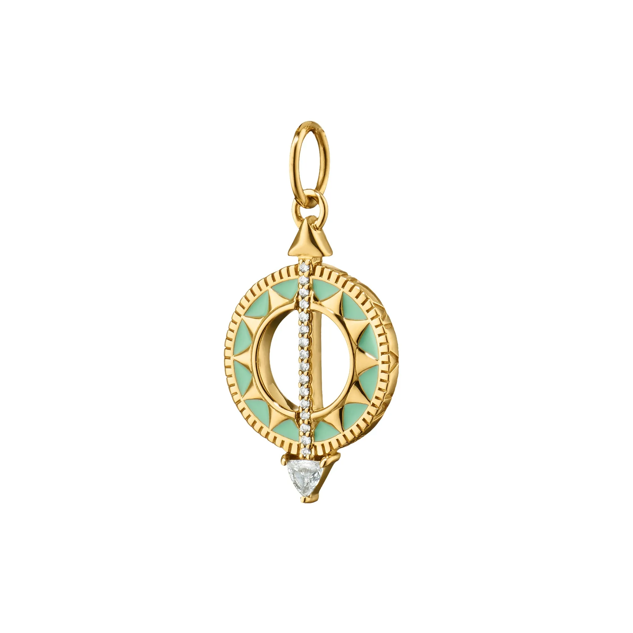 Mini Green Enamel Sundial - Time is Precious