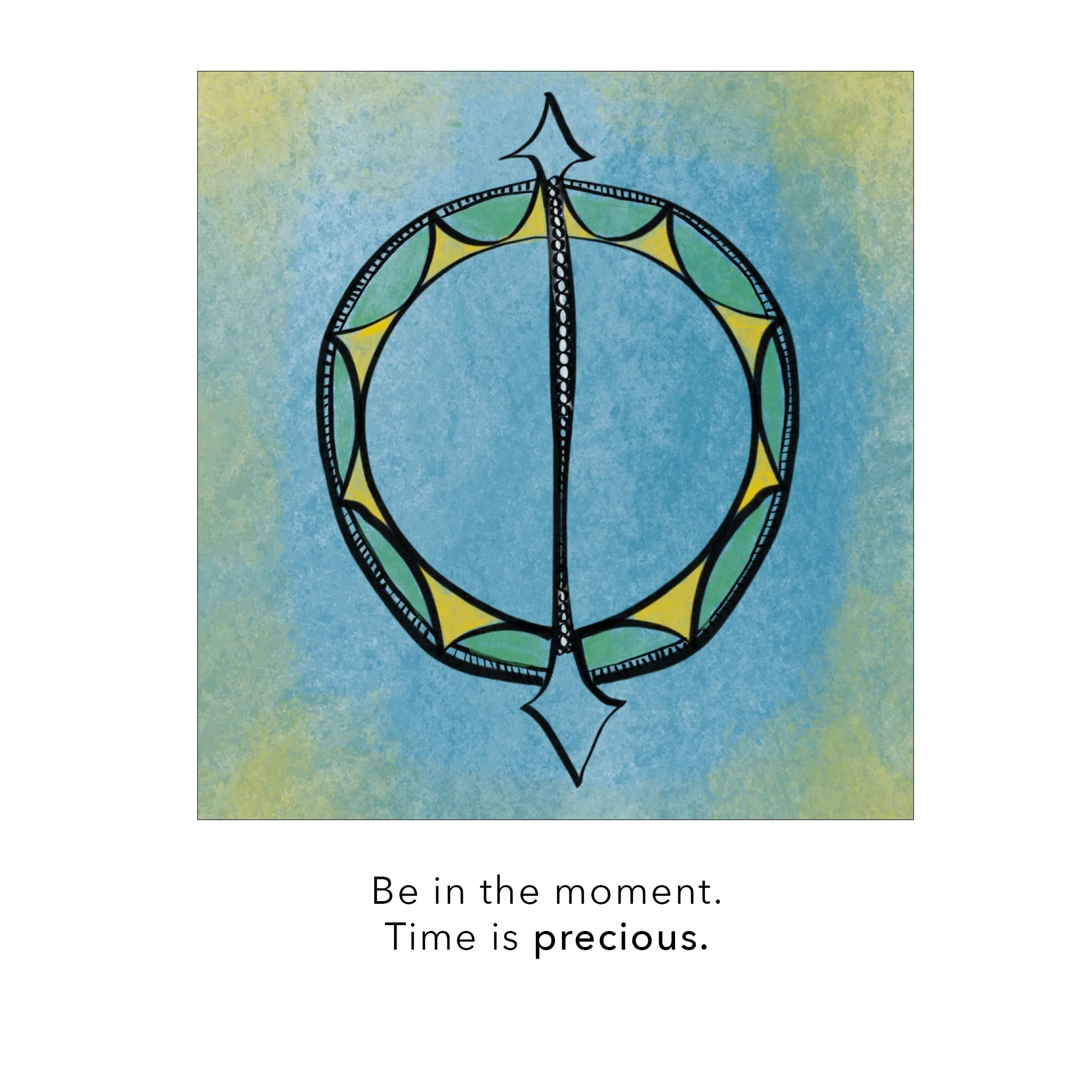 Mini Green Enamel Sundial - Time is Precious