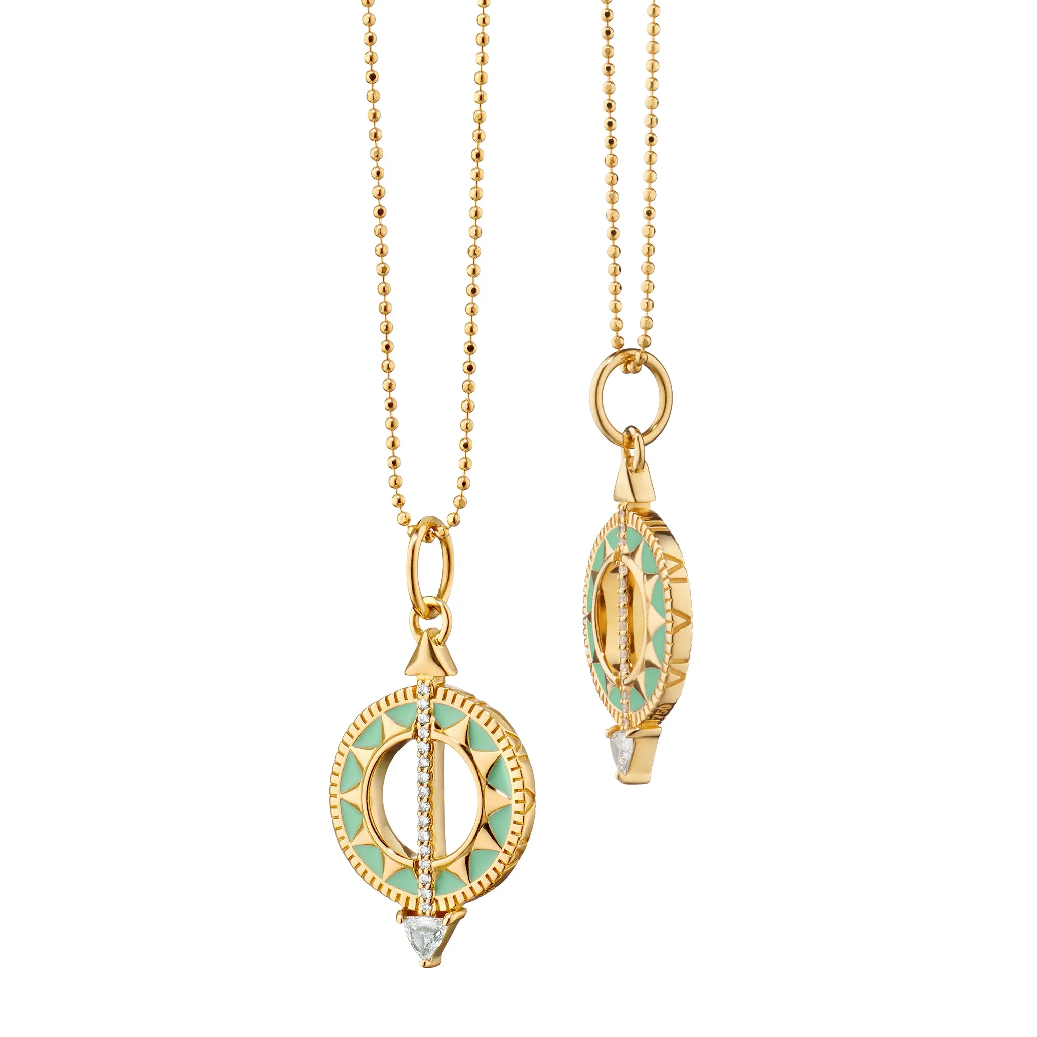 Mini Green Enamel Sundial - Time is Precious