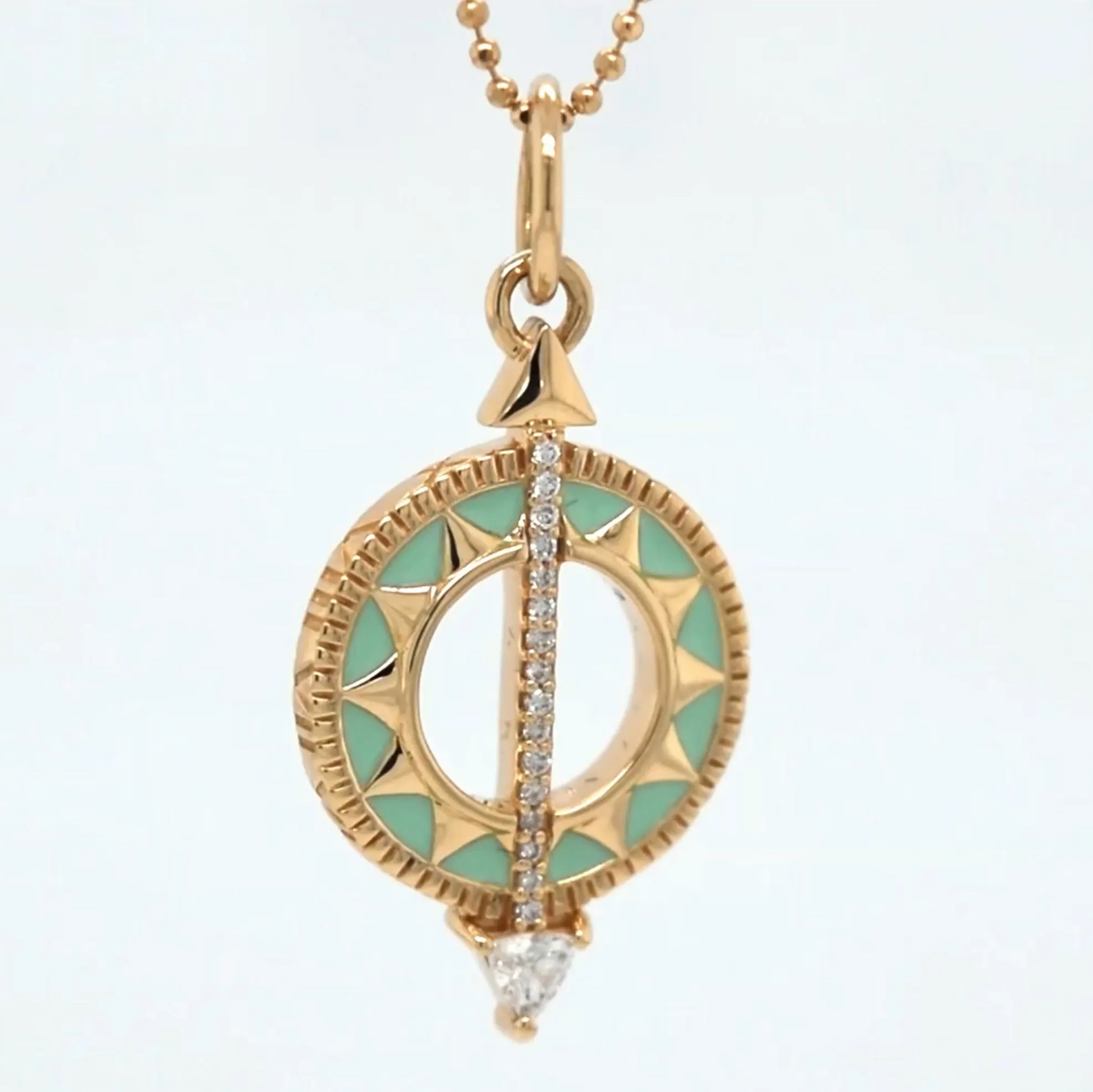 Mini Green Enamel Sundial - Time is Precious
