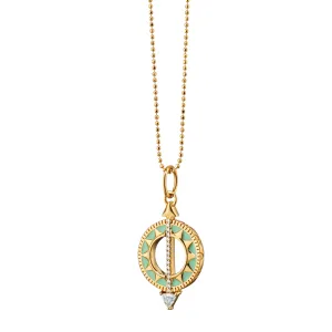 Mini Green Enamel Sundial - Time is Precious
