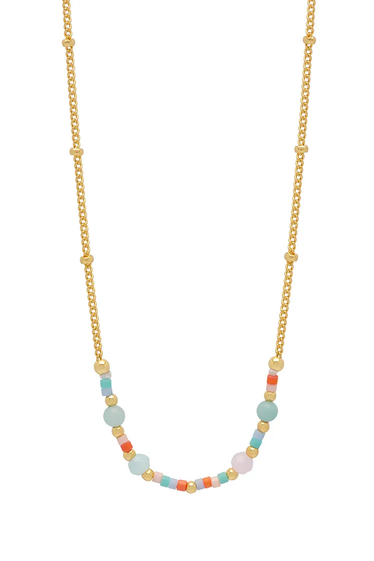 Mini Mixed Beaded Chain Necklace