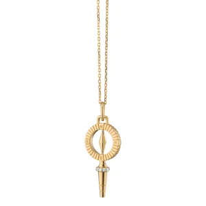 Mini “True North” Compass Key with Diamonds