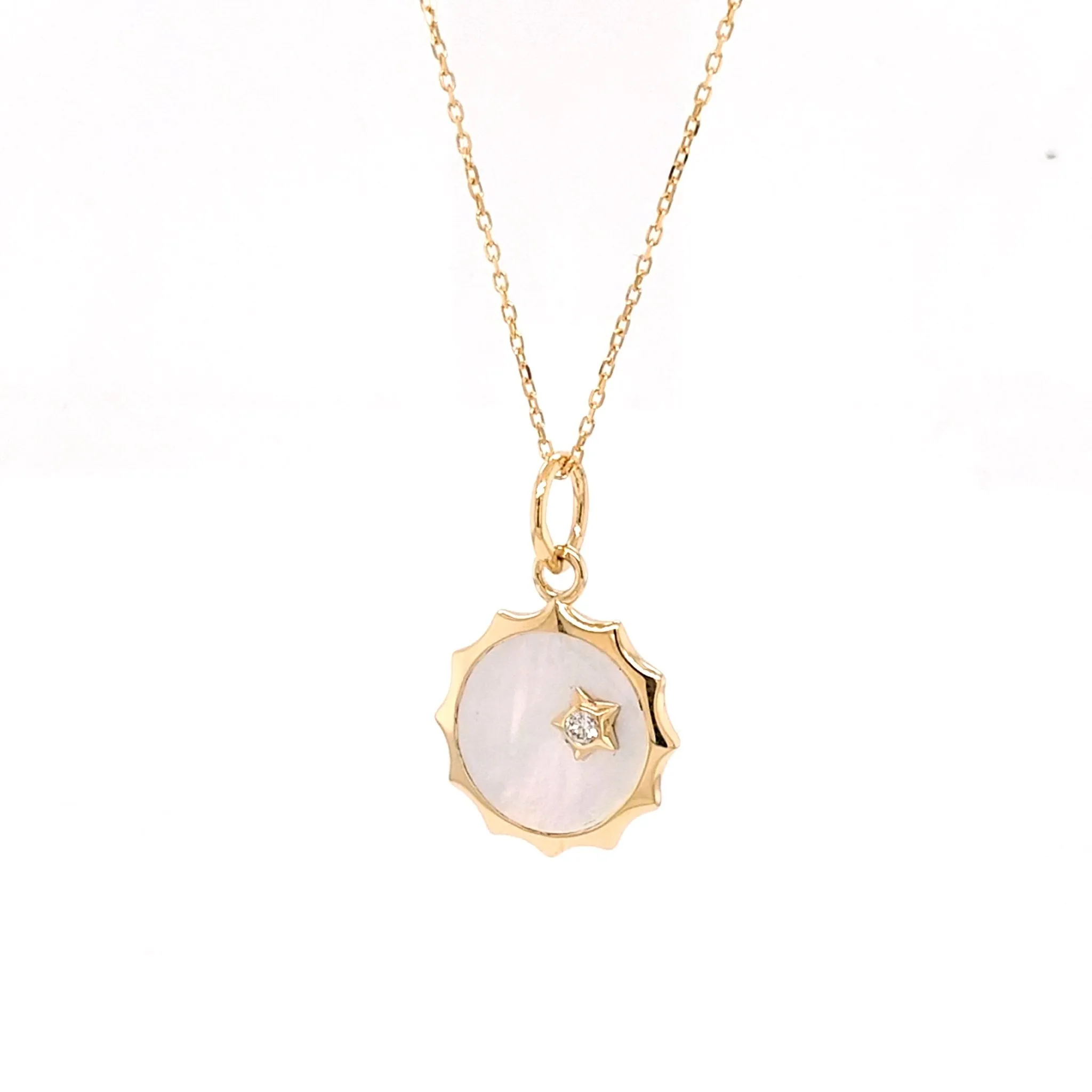 Mother of Pearl "Happiness" Sun and Star Charm