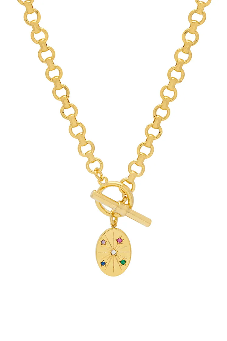 Multi Star T-Bar Chunky Necklace