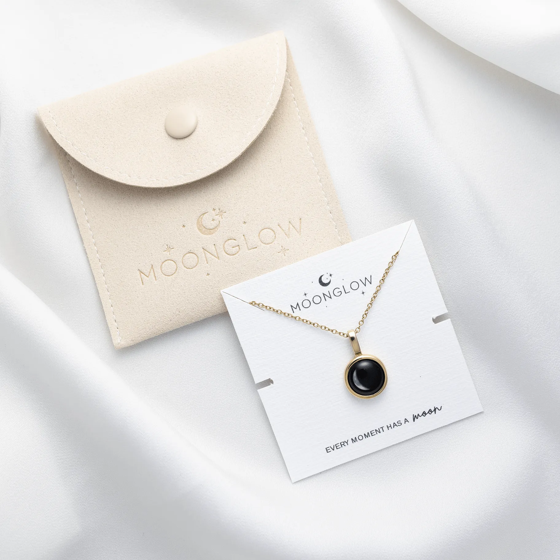 One Moon Locket in Gold
