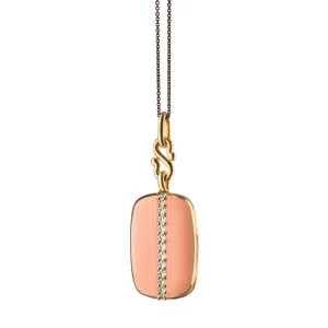 Peach Enamel Vermeil "Britt" Locket with Champagne Diamonds