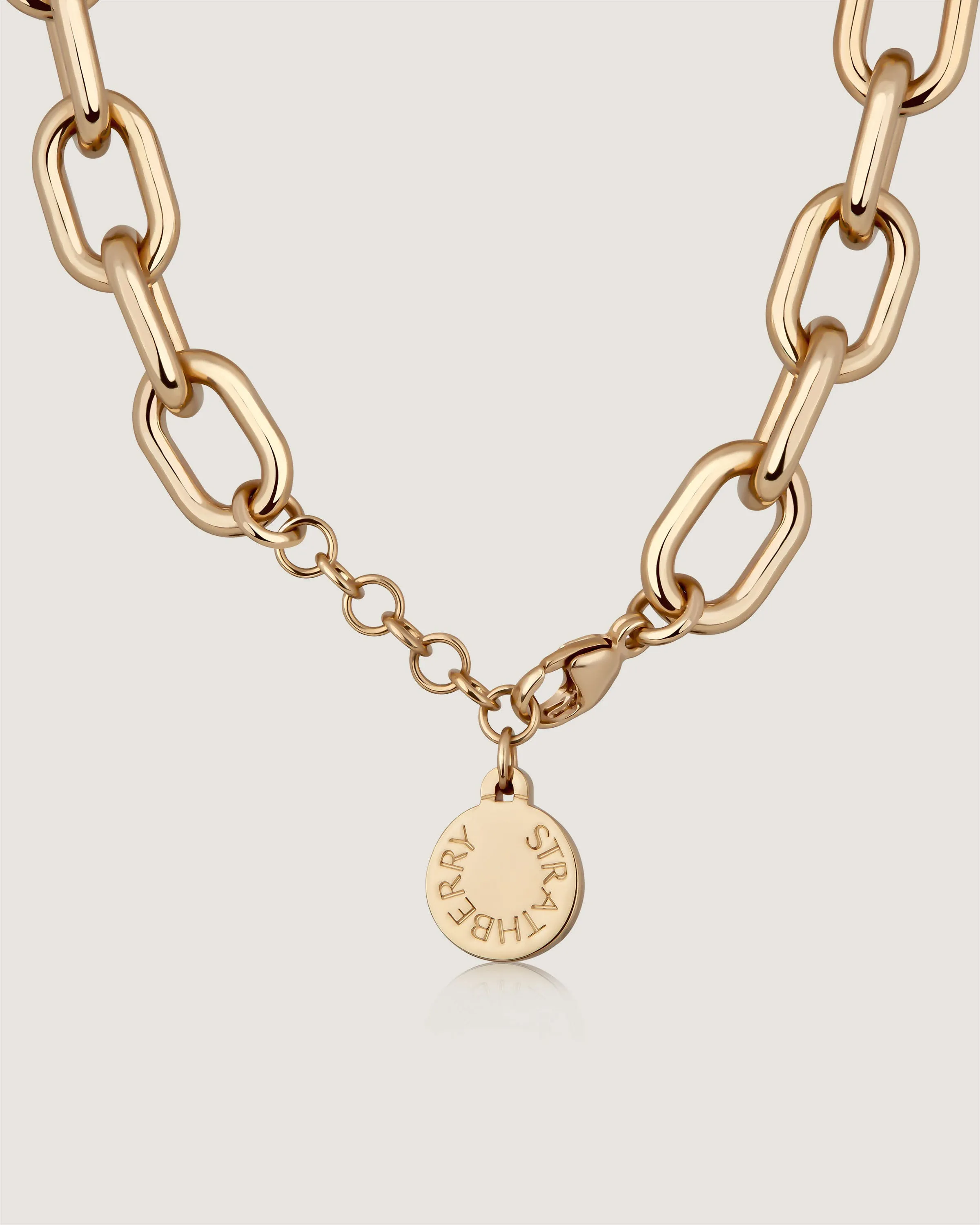 Pearl Link Necklace - 22 Carat Gold Gilded