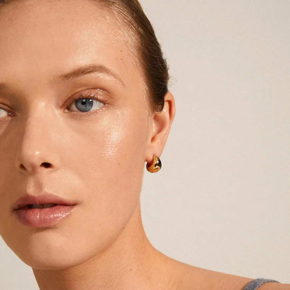 Pilgrim Alexane Recycled Chunky Mini Hoop Earrings Gold