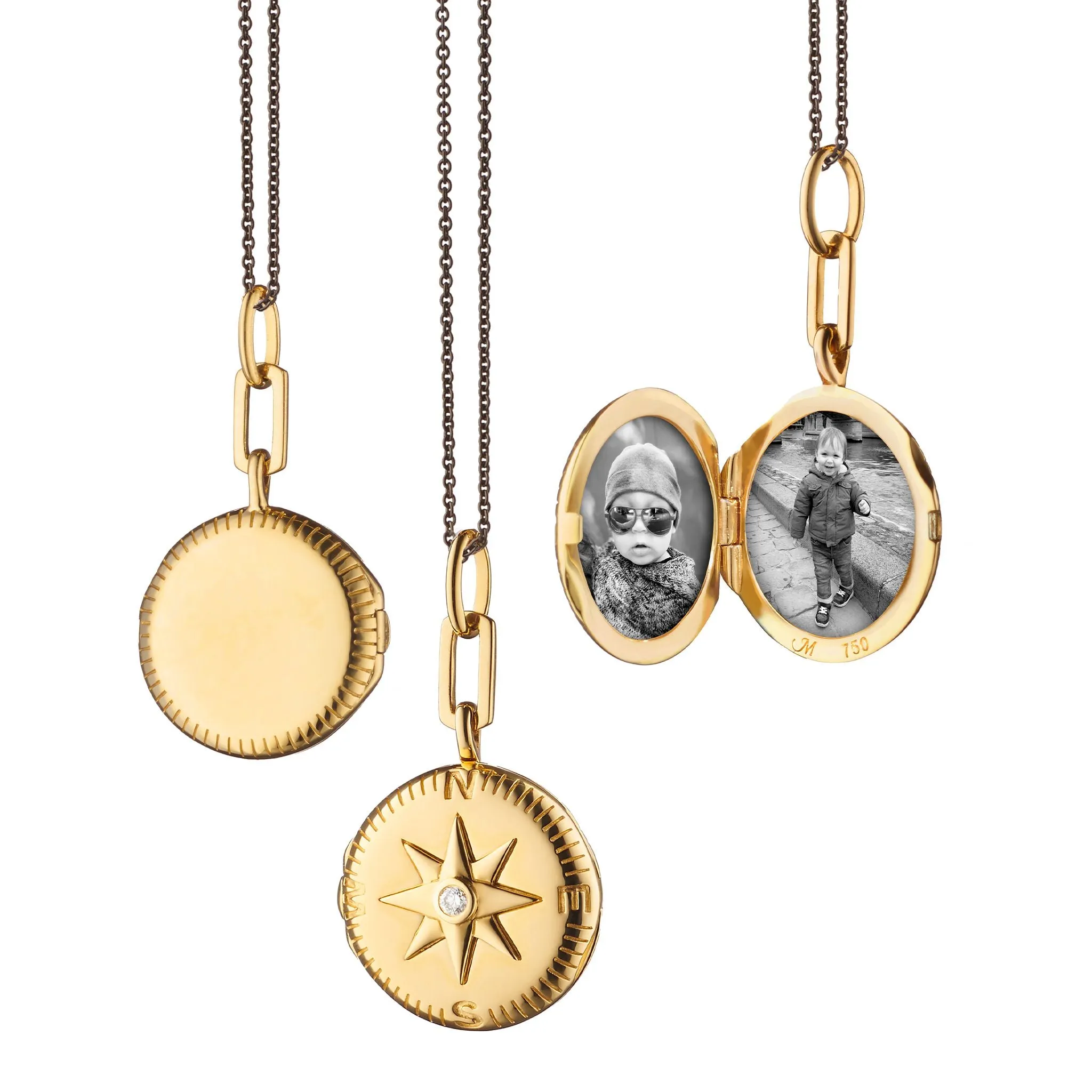 "Adventure" Compass Gold Locket Necklace