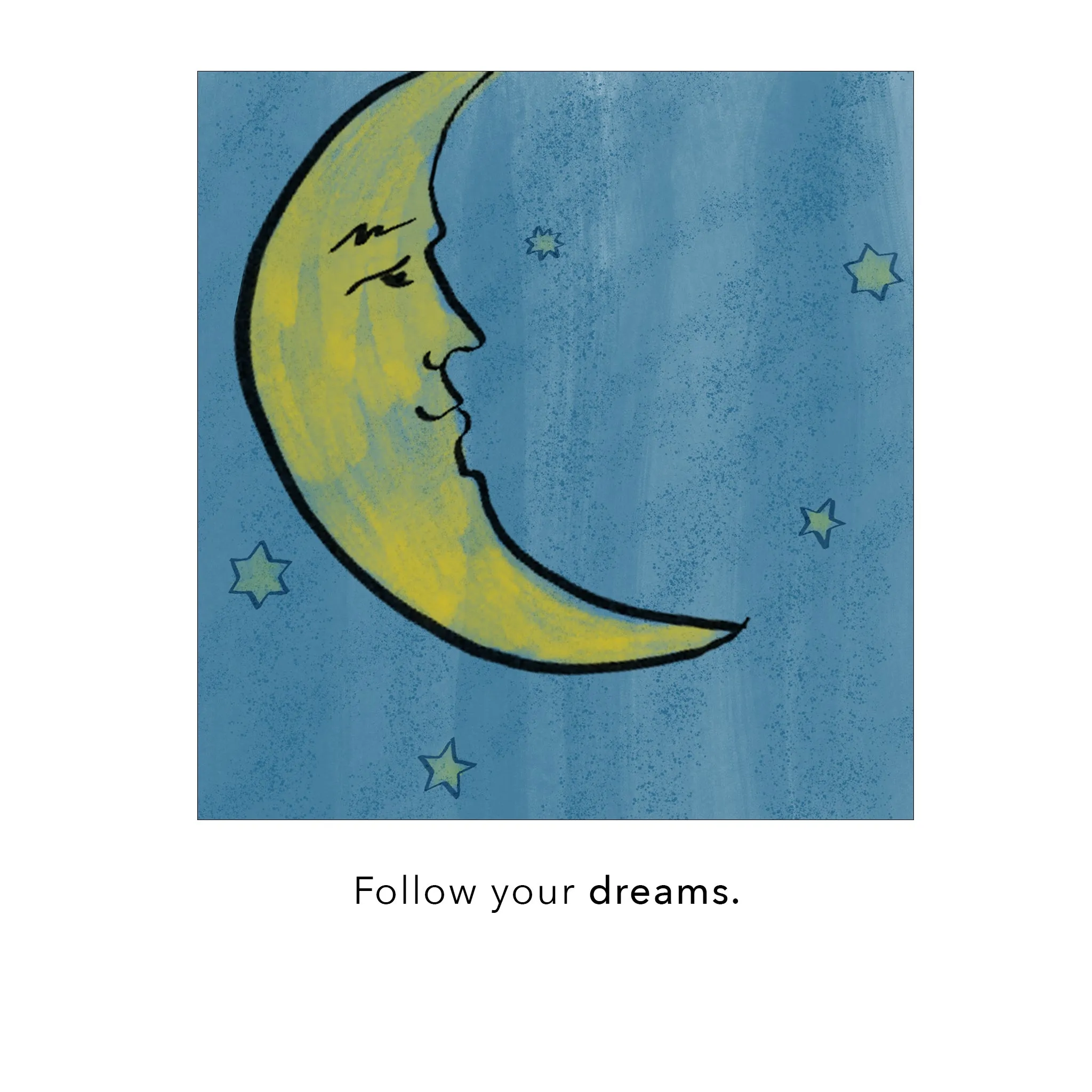 "Dream" Moon Charm with Diamonds