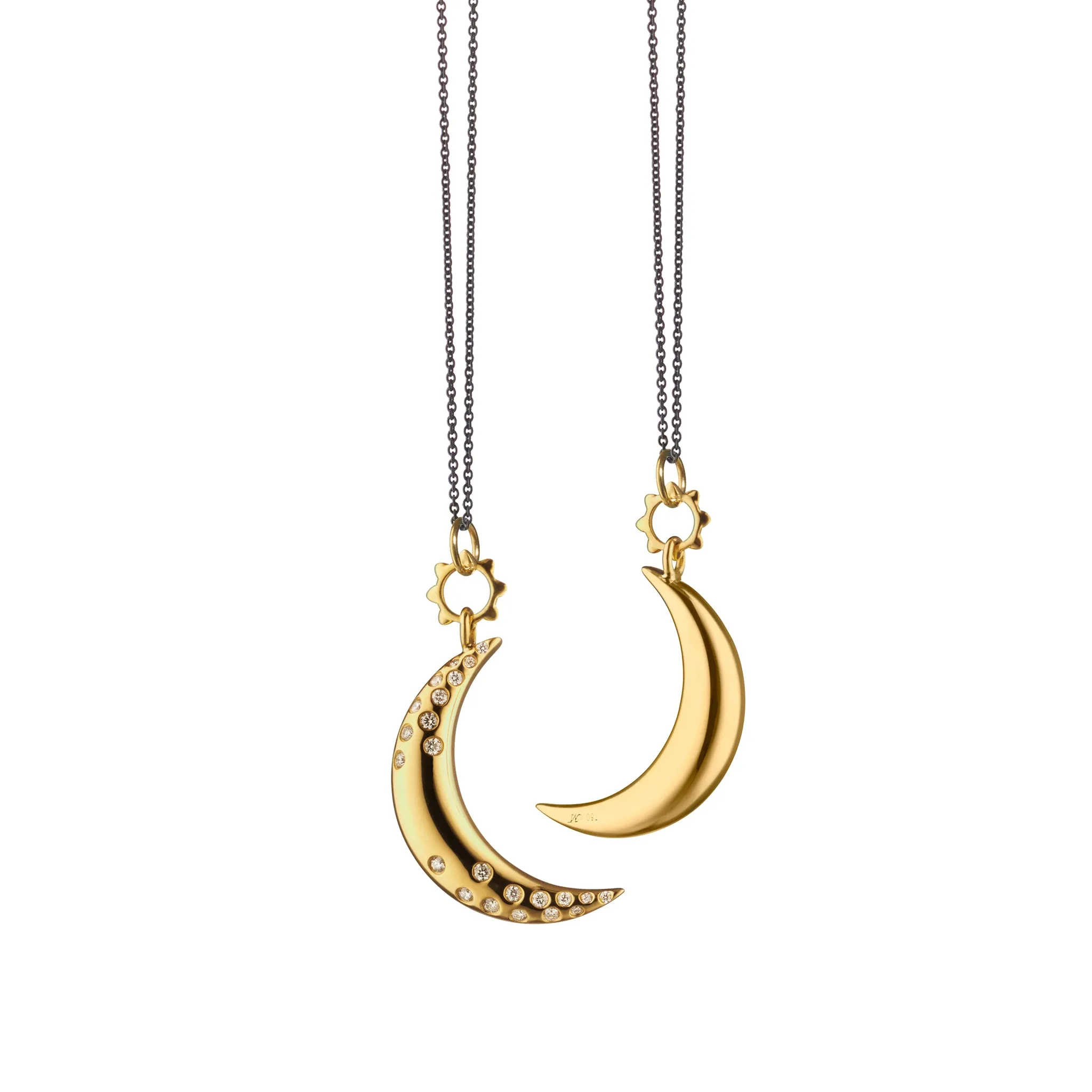 "Dream" Moon Charm with Diamonds