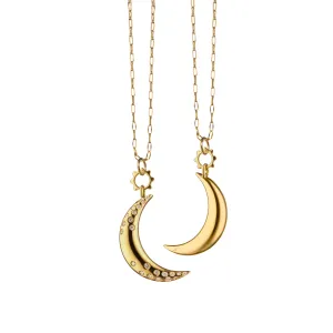 "Dream" Moon Charm with Diamonds