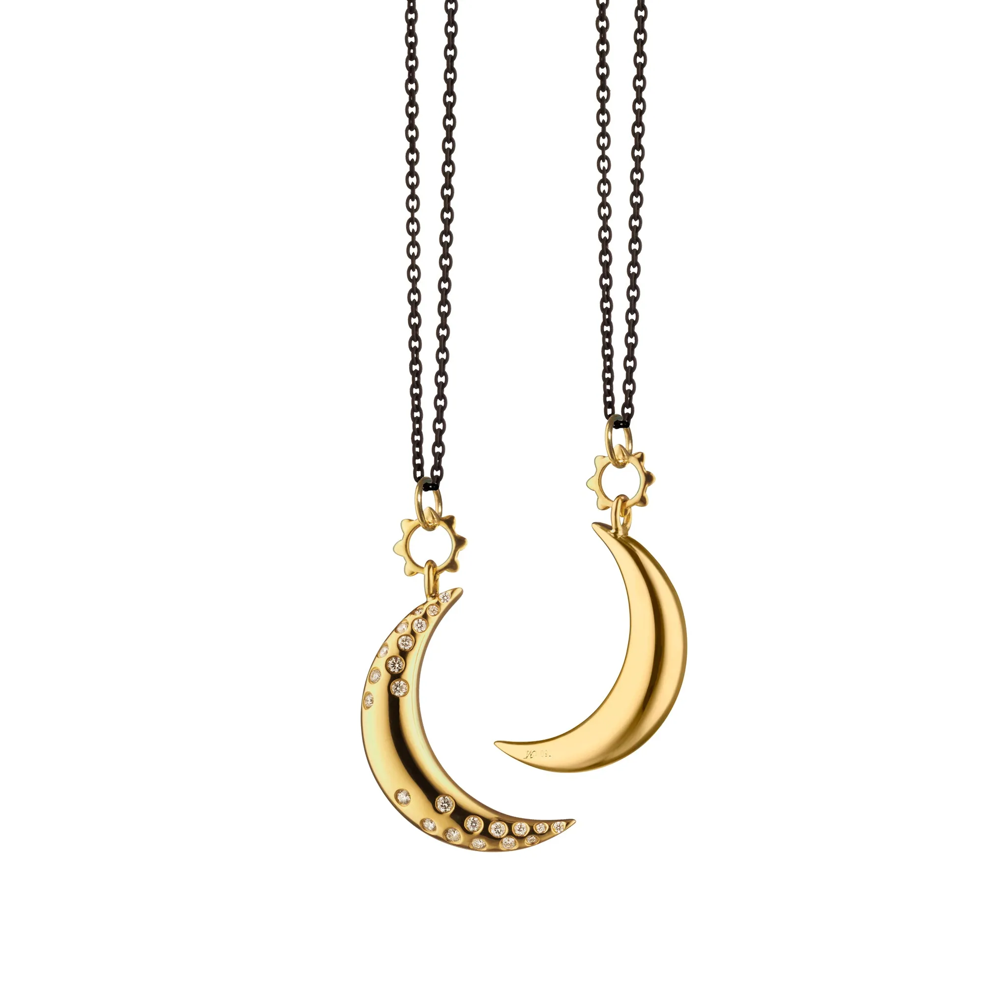 "Dream" Moon Charm with Diamonds