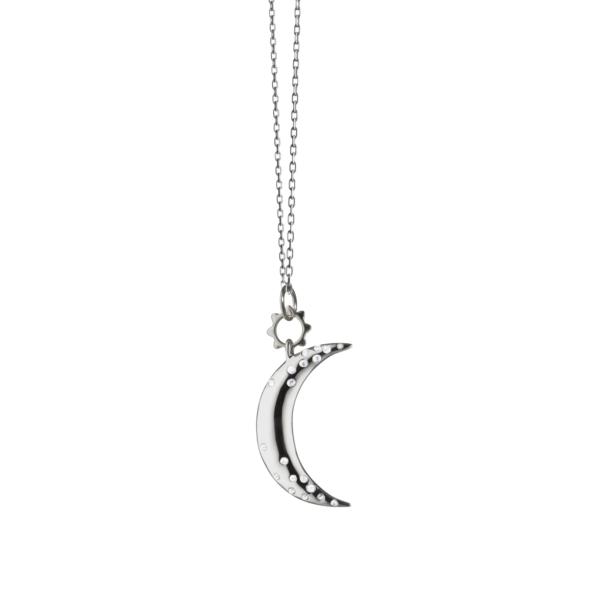"Dream" Moon Charm with Sapphires