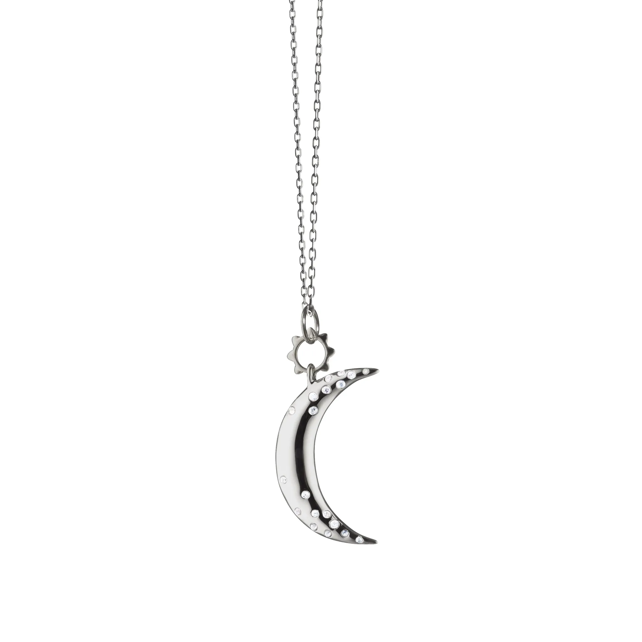 "Dream" Moon Charm with Sapphires