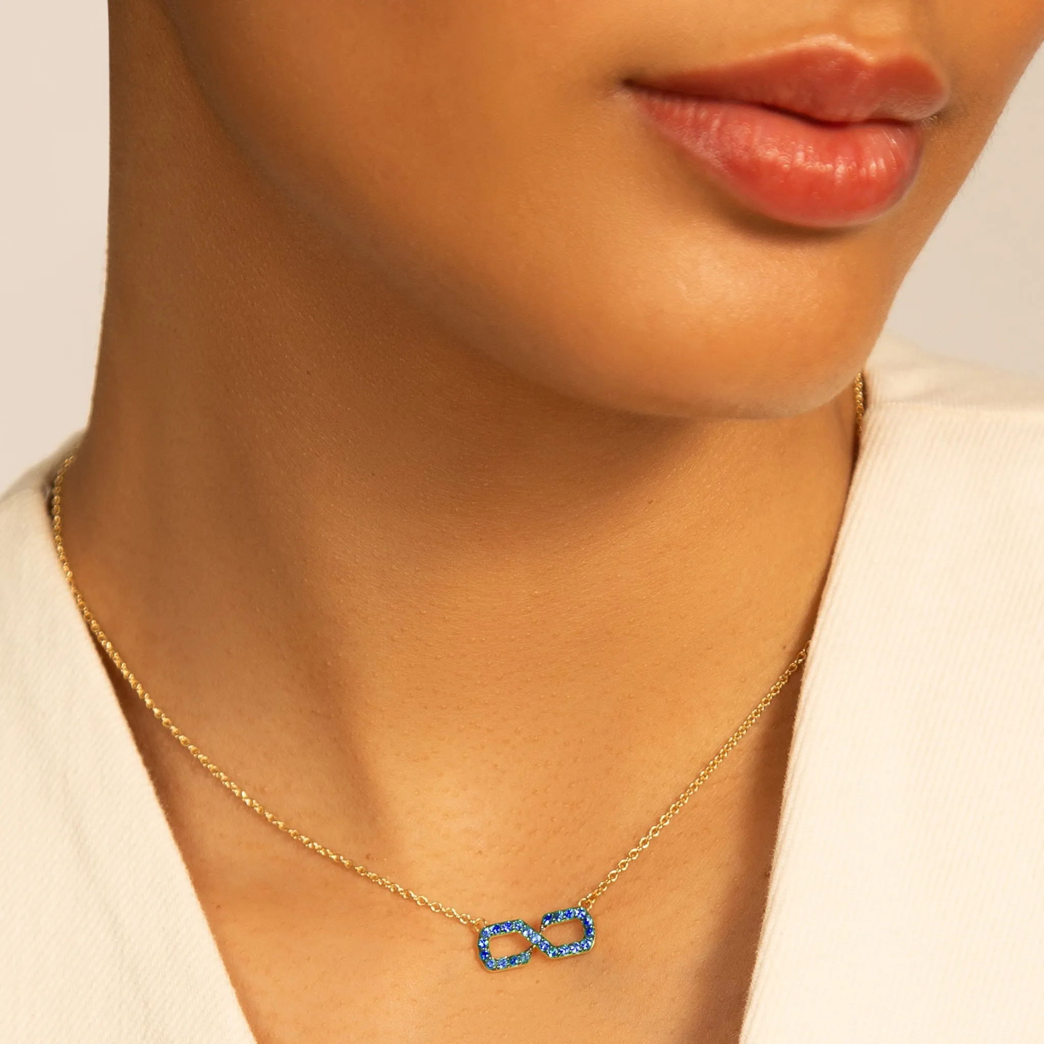 "The Symbol" Blue Sapphire Infinity Necklace
