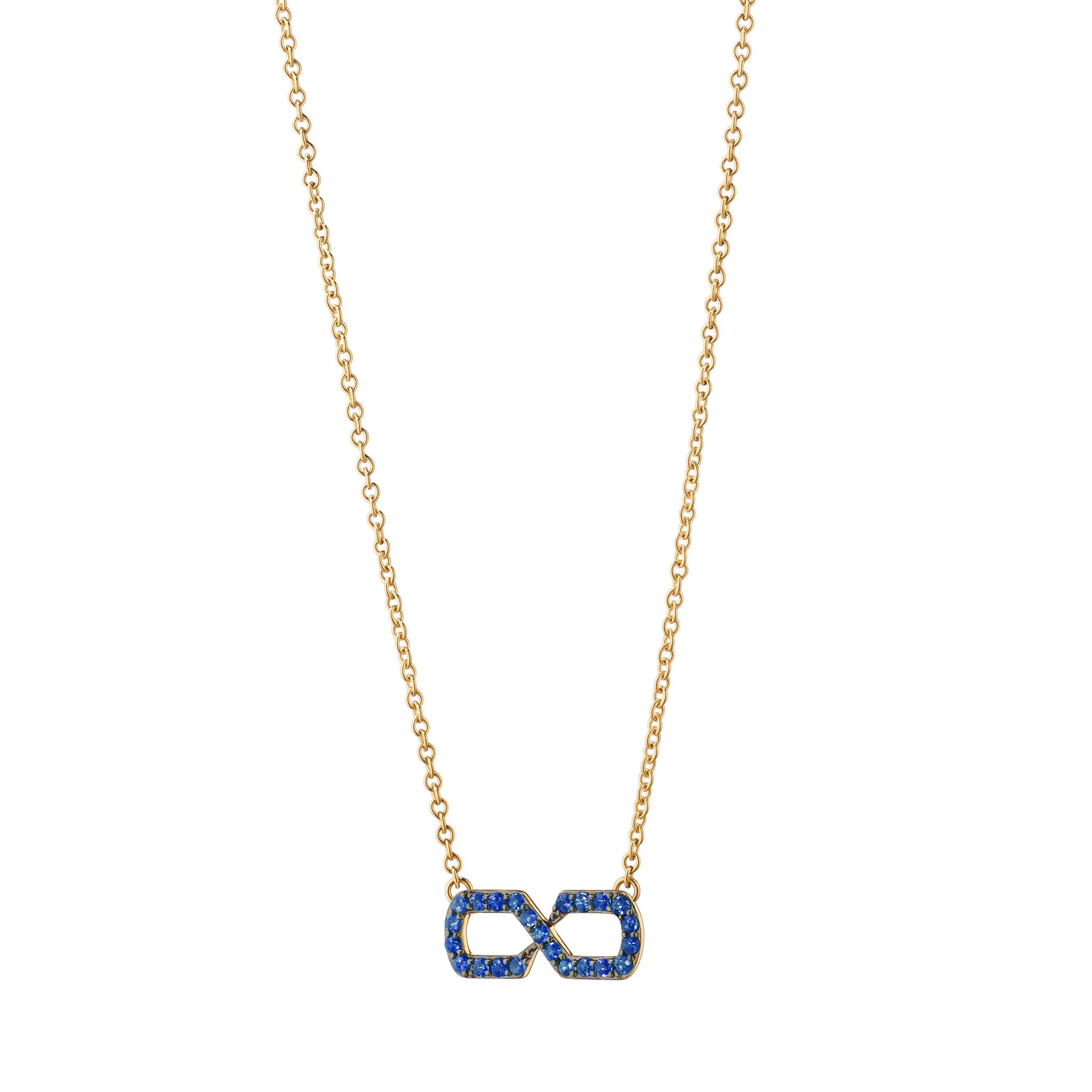 "The Symbol" Blue Sapphire Infinity Necklace