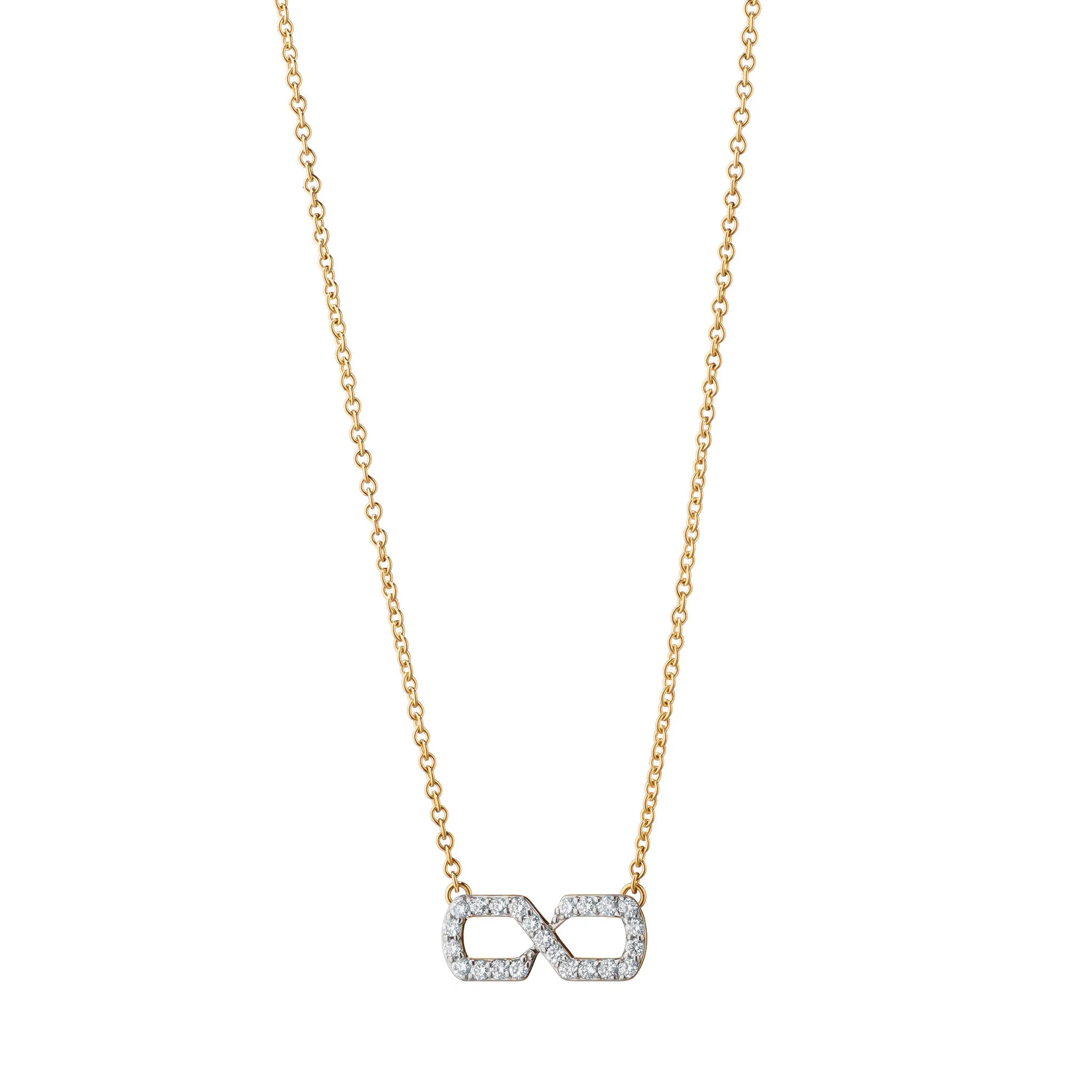 "The Symbol" White Diamond Infinity Necklace