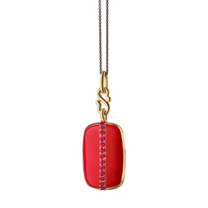 Red Enamel Vermeil "Britt" Locket with Rubies
