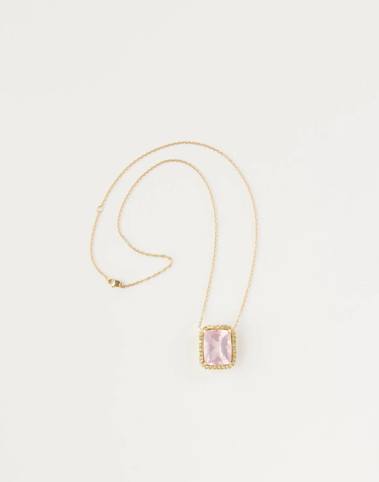 Rose Quartz and Peridot Pendant