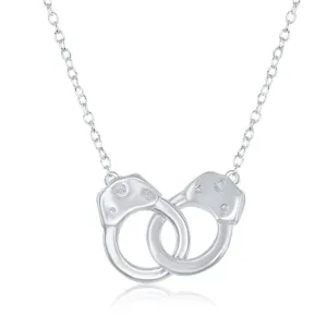 Sterling Silver Interlocking Handcuff Necklace