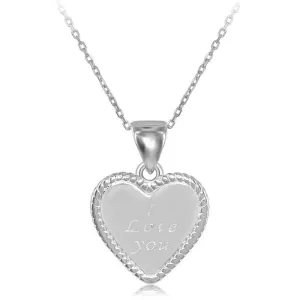 Sterling Silver "I Love You Heart" Pendant Chain