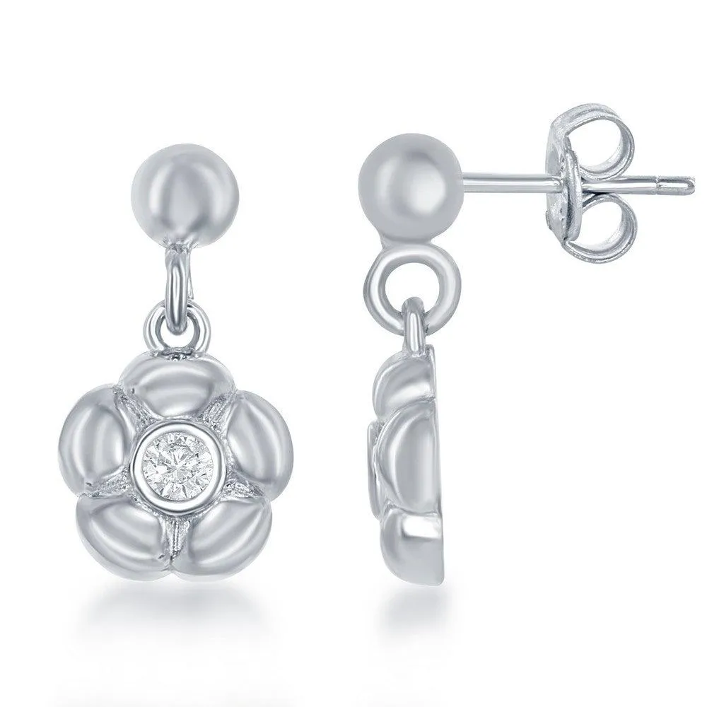 Sterling Silver Shiny "G" Necklace and Earrings Set